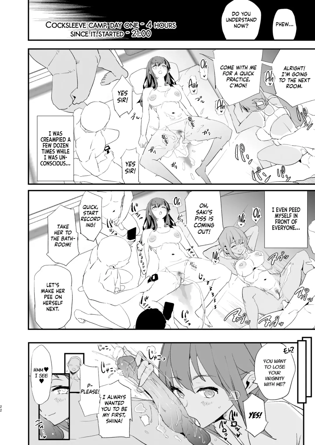 [Dokurosan] Watashi-tachi no Onaho Koukan Gasshuku Ichinichime to Futsukame! + Omake | Our Exchange Cocksleeve Camp - First and Second Day! + Extra & Bonus Paper (decensored) Fhentai - Page 22