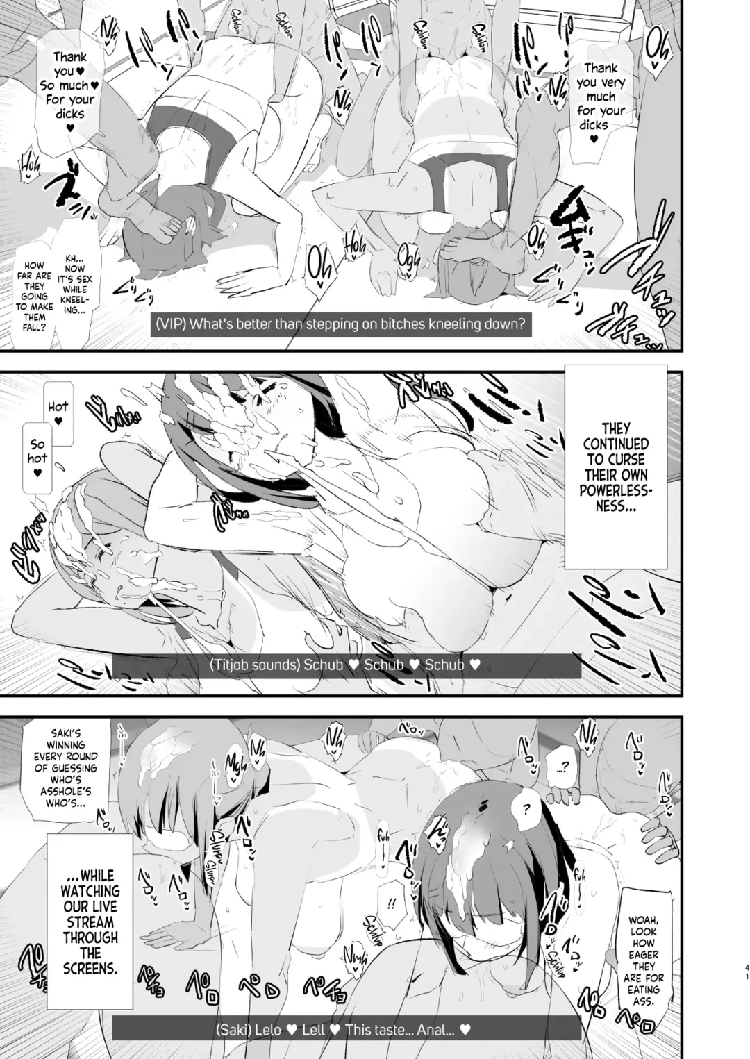 [Dokurosan] Watashi-tachi no Onaho Koukan Gasshuku Ichinichime to Futsukame! + Omake | Our Exchange Cocksleeve Camp - First and Second Day! + Extra & Bonus Paper (decensored) Fhentai - Page 41