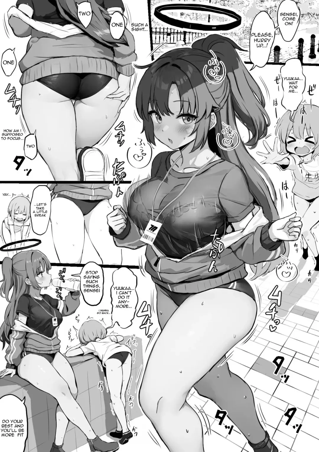 Taisoufuku Yuuka ga Shota Sensei ni Futomomo Koki toka Shirikoki toka o Segamareru Manga Fhentai - Page 2