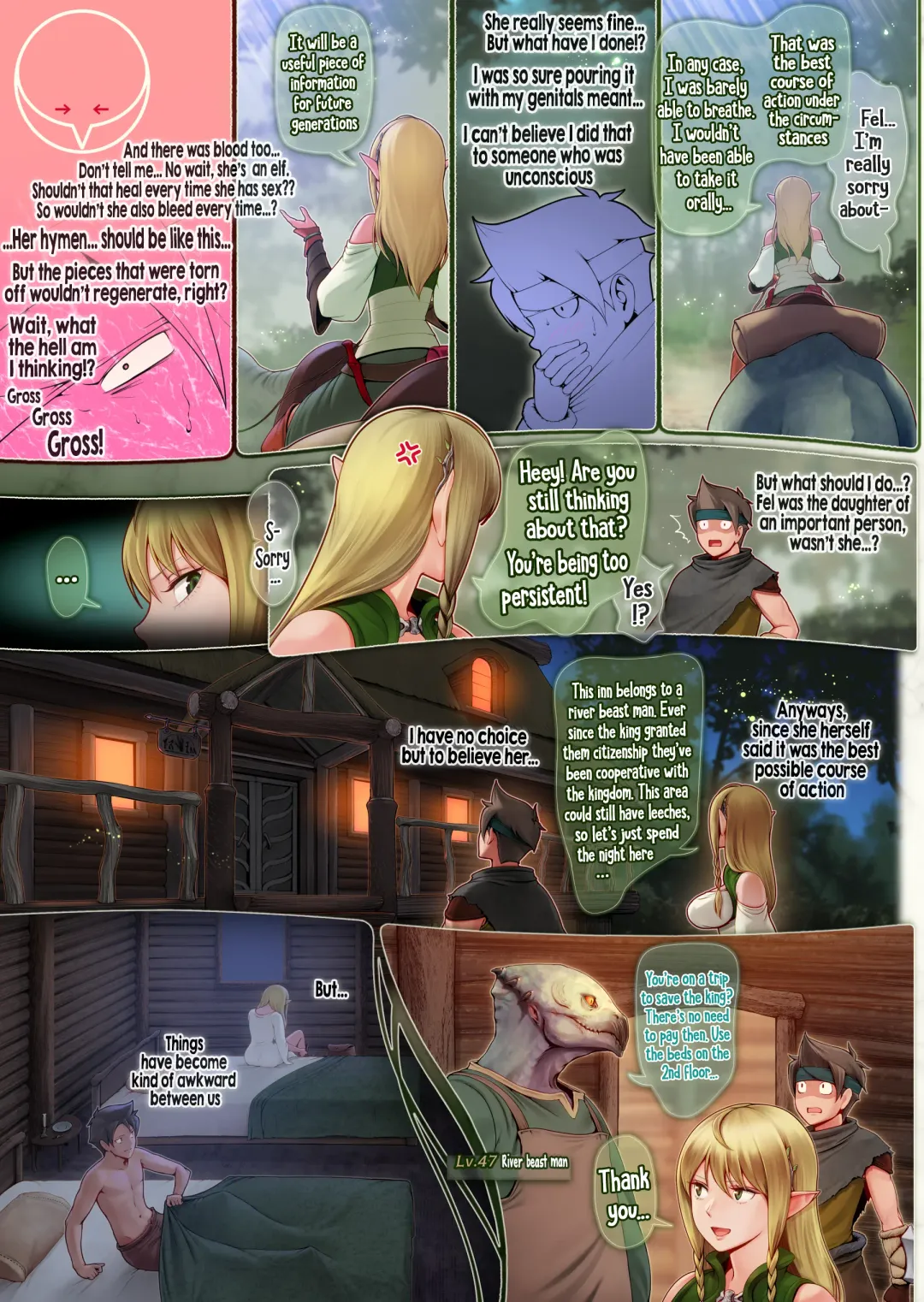 Fel to Mana no Mori -Taieki de Tairyoku Kaifuku sasetekureru Bakunyuu Healer Elf- | Fel and the Forest of Mana -The big titty elf healer recovers my stamina with her bodily fluids- Fhentai - Page 30