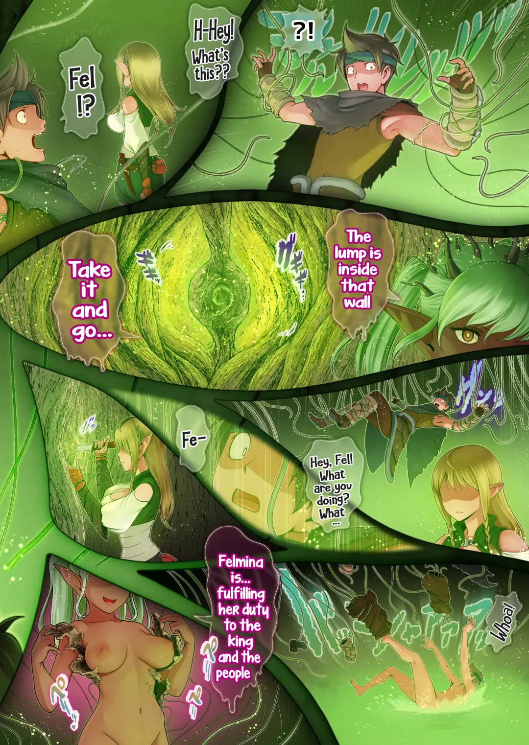 Fel to Mana no Mori -Taieki de Tairyoku Kaifuku sasetekureru Bakunyuu Healer Elf- | Fel and the Forest of Mana -The big titty elf healer recovers my stamina with her bodily fluids- Fhentai - Page 45