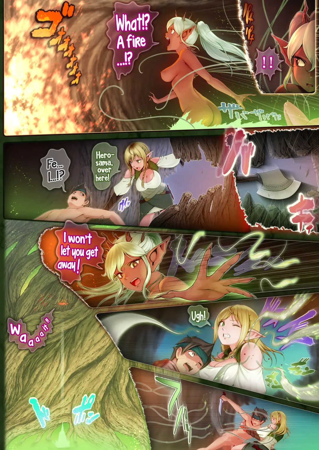 Fel to Mana no Mori -Taieki de Tairyoku Kaifuku sasetekureru Bakunyuu Healer Elf- | Fel and the Forest of Mana -The big titty elf healer recovers my stamina with her bodily fluids- Fhentai - Page 51