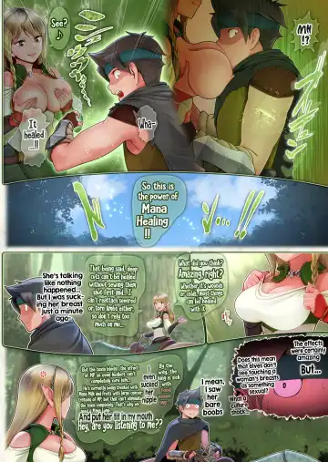 Fel to Mana no Mori -Taieki de Tairyoku Kaifuku sasetekureru Bakunyuu Healer Elf- | Fel and the Forest of Mana -The big titty elf healer recovers my stamina with her bodily fluids- Fhentai - Page 18