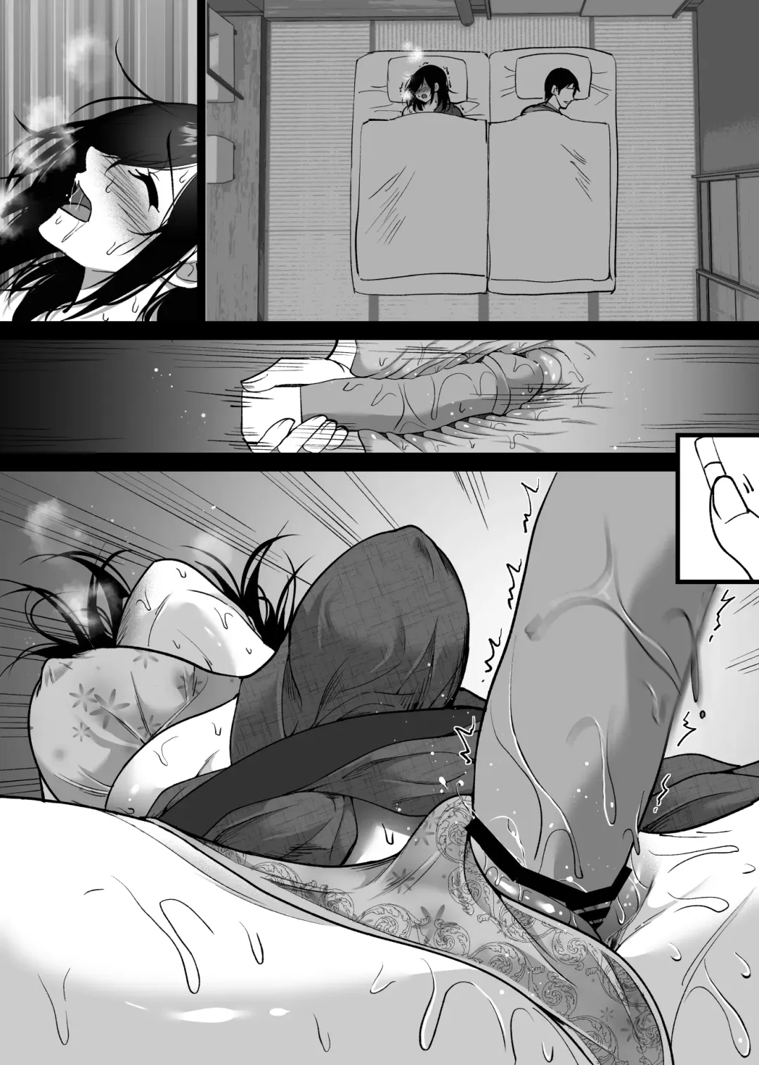 [Hachiko] Ochiru toki 3 -Ryokan no Kyakushitsu de Otto no Shuushin-Chuu Okonawareru Tanin Koubi- Fhentai - Page 57