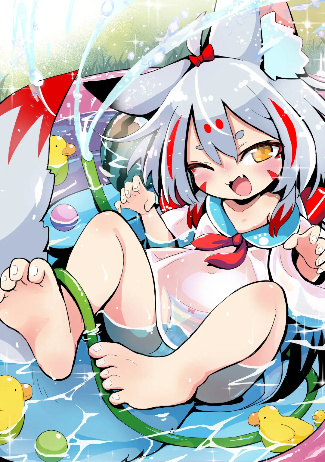 [Sukezou] Hajimete no Vinylpool Kyuubi Fhentai - Page 5