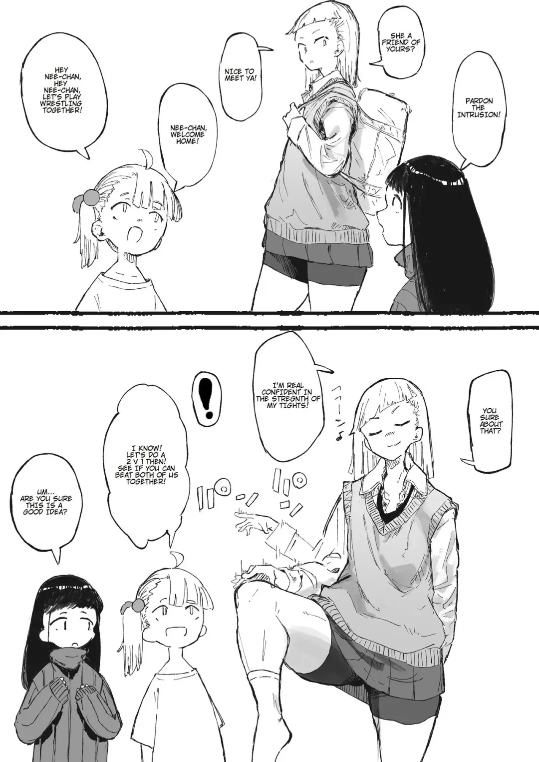 [Boukoku Daitouryou] Ashi no Futosa ni wa Jishin ga Atta Ane | My older sister is confident in the strength of her legs Fhentai - Page 1