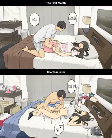 [Wakamatsu] Dousei Seikatsu Ikkagetsume to Ichinen Ato, Asaokite kara Shuushin made no Hikaku | A Day in the Life of a Couple: Their First Month Living Together vs. One Year Later Fhentai - Page 2