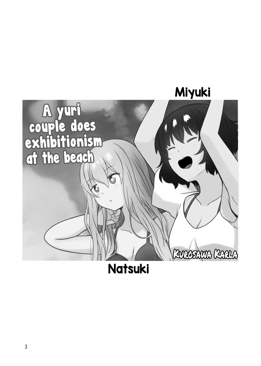 [Kurosawa Karura] Umi de Roshutsu Play Shichau Yuriple | A yuri couple does exhibitionism at the beach Fhentai - Page 2