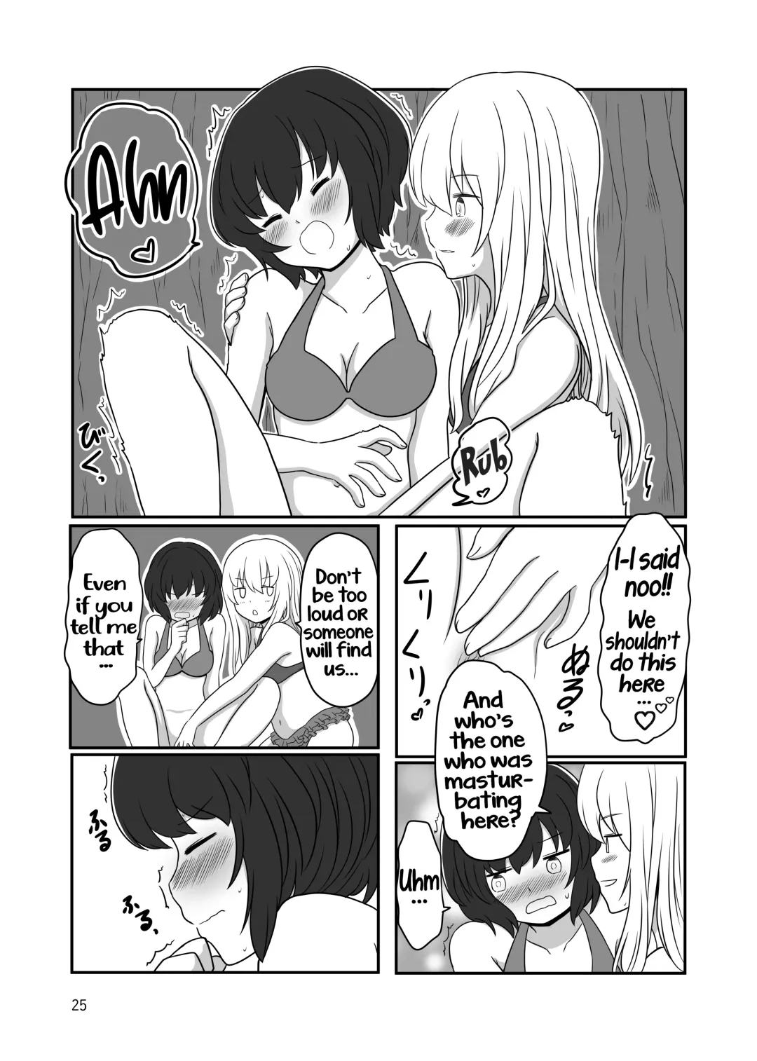 [Kurosawa Karura] Umi de Roshutsu Play Shichau Yuriple | A yuri couple does exhibitionism at the beach Fhentai - Page 24