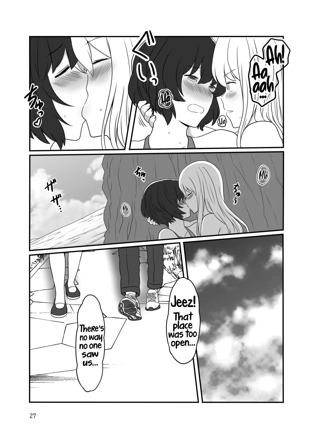 [Kurosawa Karura] Umi de Roshutsu Play Shichau Yuriple | A yuri couple does exhibitionism at the beach Fhentai - Page 26