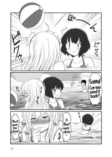 [Kurosawa Karura] Umi de Roshutsu Play Shichau Yuriple | A yuri couple does exhibitionism at the beach Fhentai - Page 14