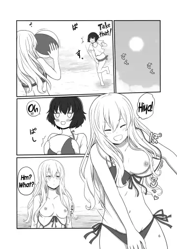 [Kurosawa Karura] Umi de Roshutsu Play Shichau Yuriple | A yuri couple does exhibitionism at the beach Fhentai - Page 5