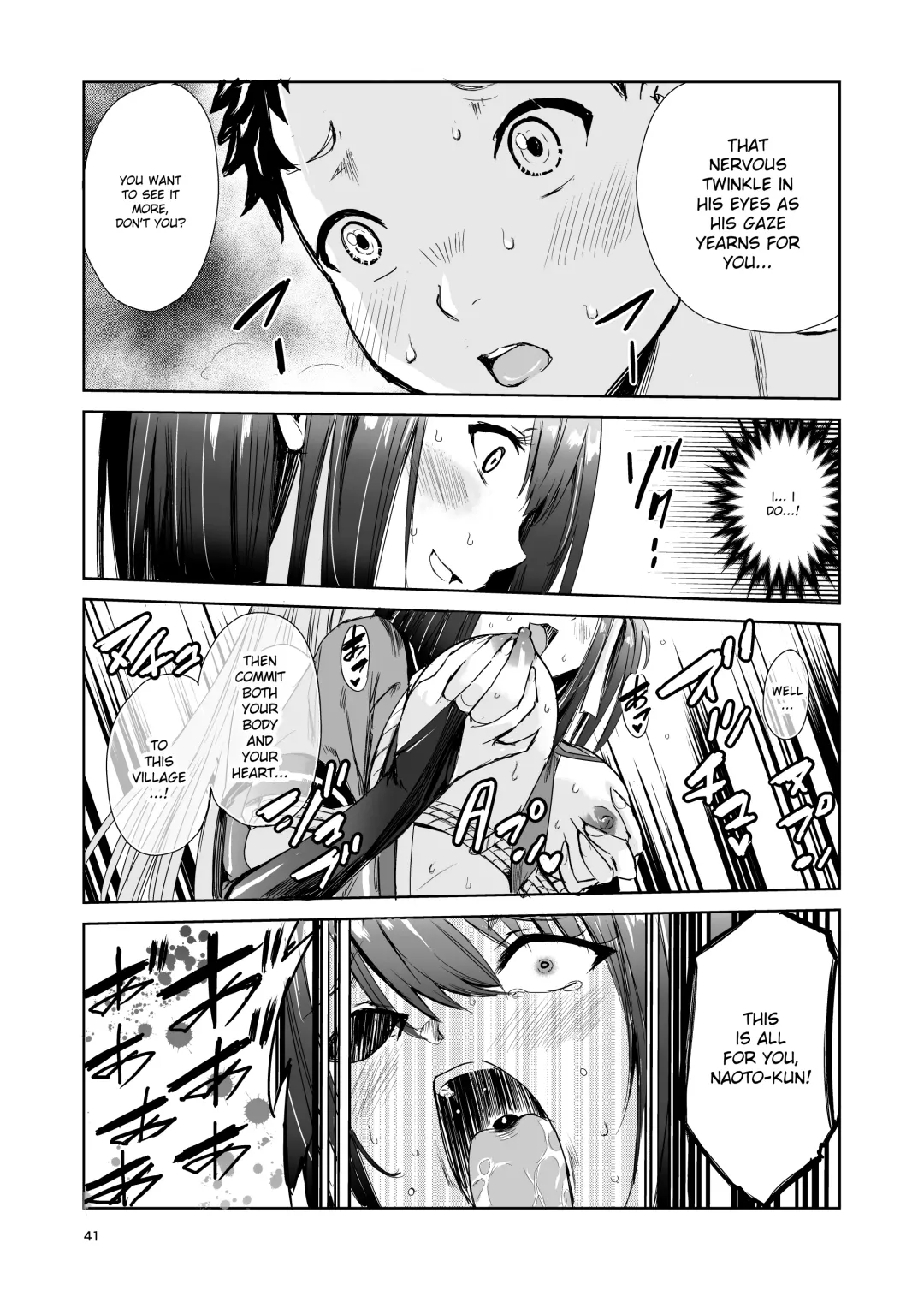[Tricky] Tsuyagari Mura 4 ~Kareshi o Mamoru Tame Hikyou no Mura de Kyousei Gohoushi & NTR Sex~ Fhentai - Page 40