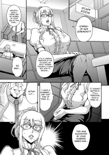 [Mifune Seijirou] Bakunyuu Hitozuma Kinpatsu Gaikokujin Jokyoushi ga Mura no Inshuu de Kasshoku Shota no Fudeoroshi o Suru Hanashi Fhentai - Page 4