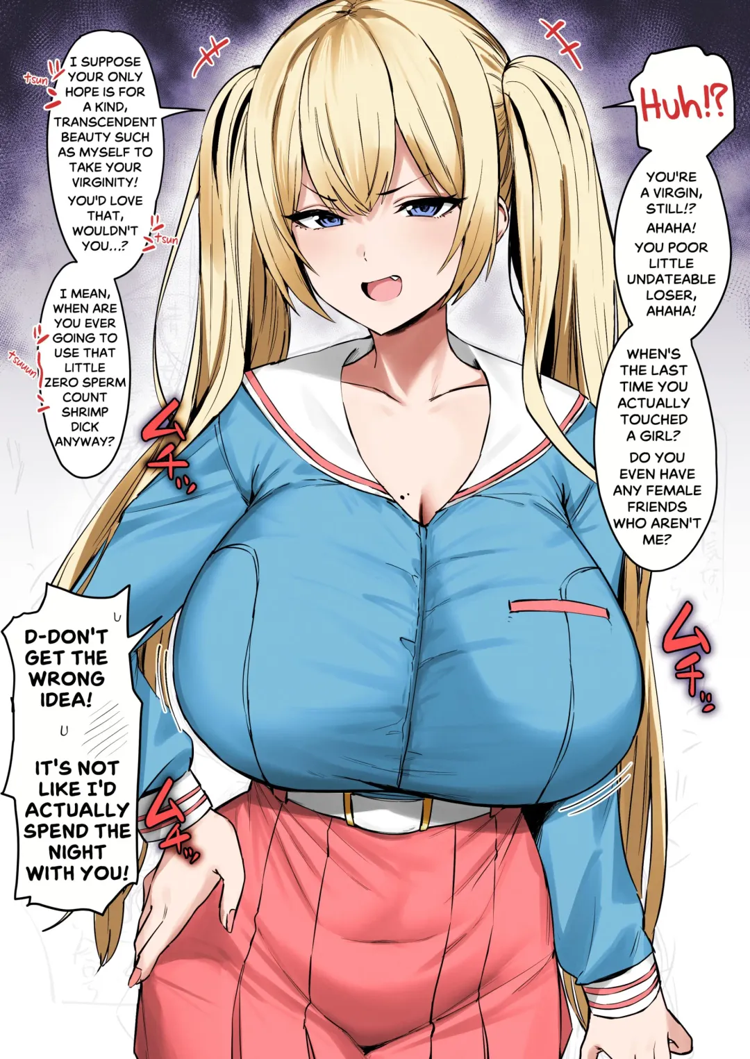 [Hotate-chan] Katte ni Doutei to Kanchigai shite kuru Kotekote no Tsundere Kinpatsu Twintail | Tsuper Tsundere Twintail Blonde Mistakes You as a Virgin Fhentai - Page 1