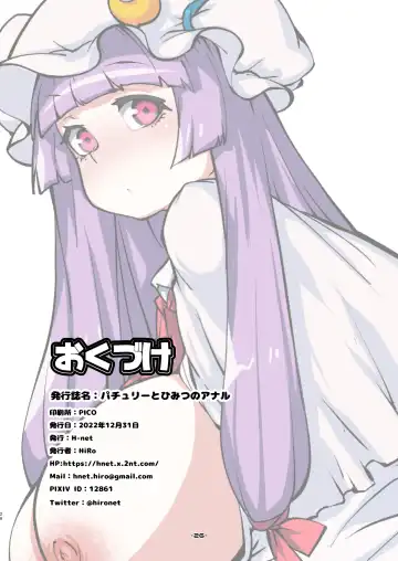 [Hiro] Patchouli to Himitu no Anal Fhentai - Page 26
