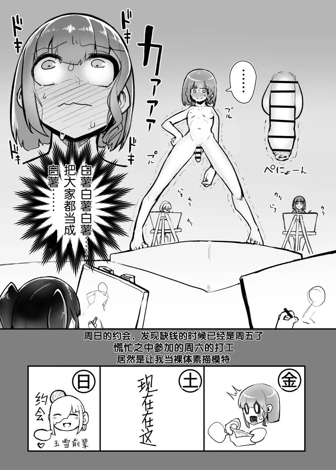 [Nisin] Futanari Joshi ga Nude Dessin Model no Beit o Suru Koto ni Natta no desu ga... Fhentai - Page 2