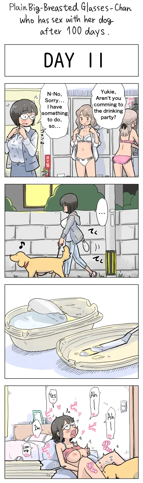 [Lithium] Plain Big-Breasted Glasses-Chan who has sex with her dog after 100 days Fhentai - Page 11