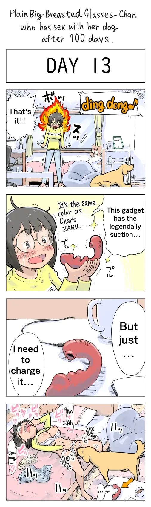 [Lithium] Plain Big-Breasted Glasses-Chan who has sex with her dog after 100 days Fhentai - Page 13