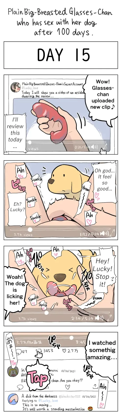 [Lithium] Plain Big-Breasted Glasses-Chan who has sex with her dog after 100 days Fhentai - Page 15