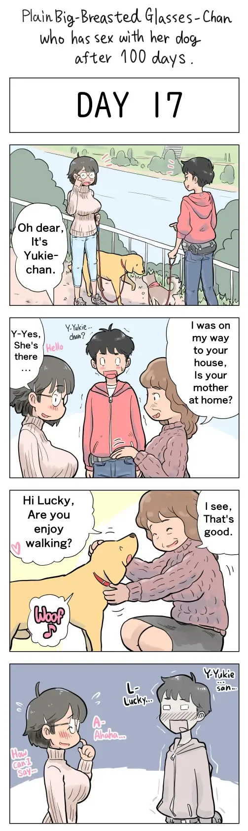 [Lithium] Plain Big-Breasted Glasses-Chan who has sex with her dog after 100 days Fhentai - Page 17