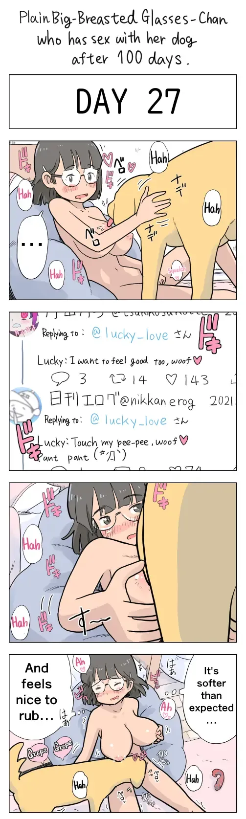 [Lithium] Plain Big-Breasted Glasses-Chan who has sex with her dog after 100 days Fhentai - Page 27