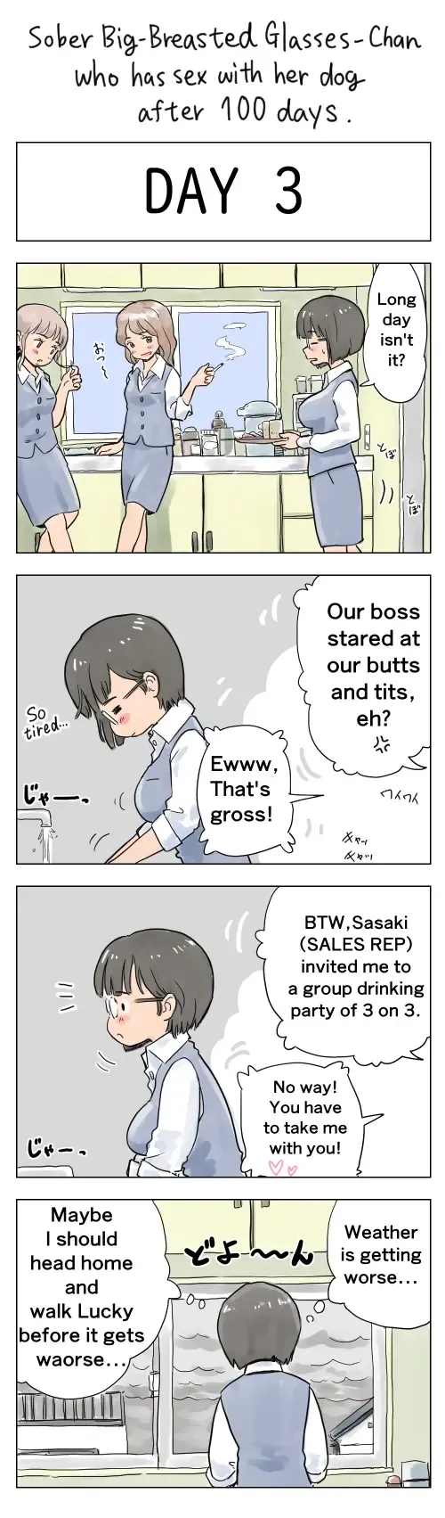 [Lithium] Plain Big-Breasted Glasses-Chan who has sex with her dog after 100 days Fhentai - Page 3