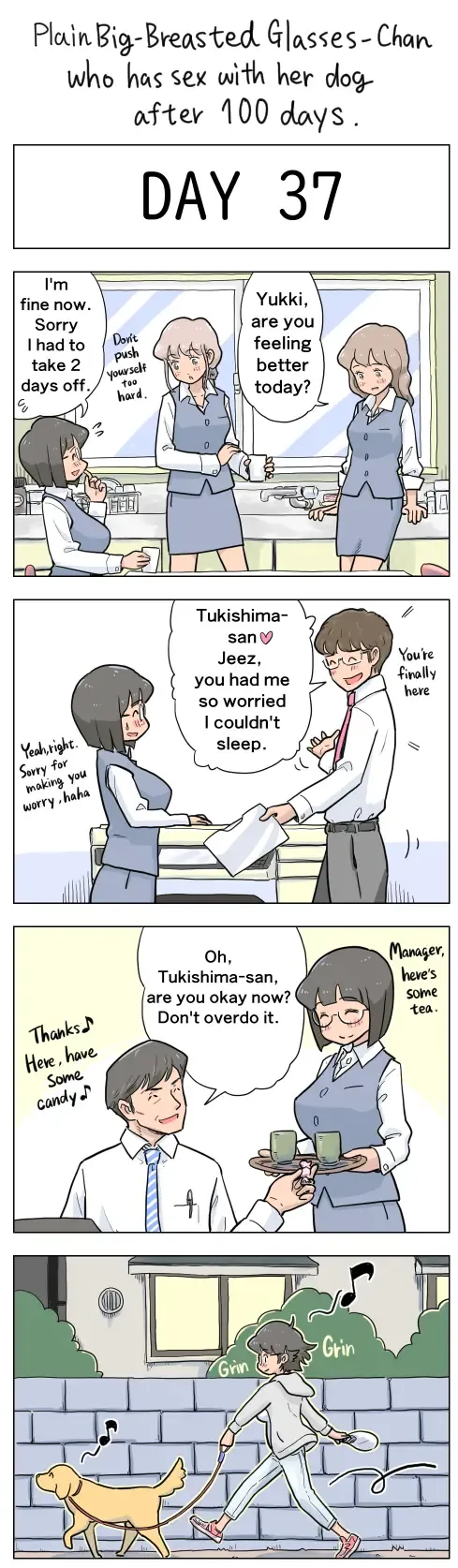 [Lithium] Plain Big-Breasted Glasses-Chan who has sex with her dog after 100 days Fhentai - Page 37