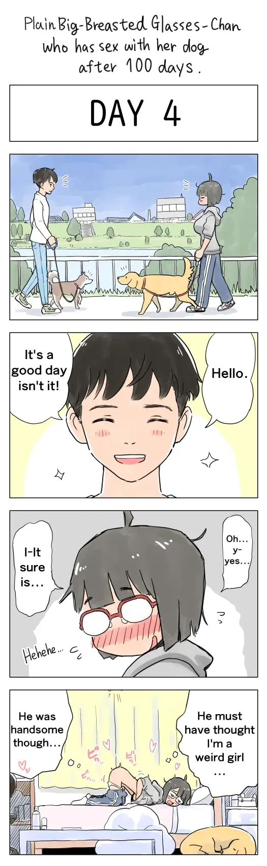 [Lithium] Plain Big-Breasted Glasses-Chan who has sex with her dog after 100 days Fhentai - Page 4