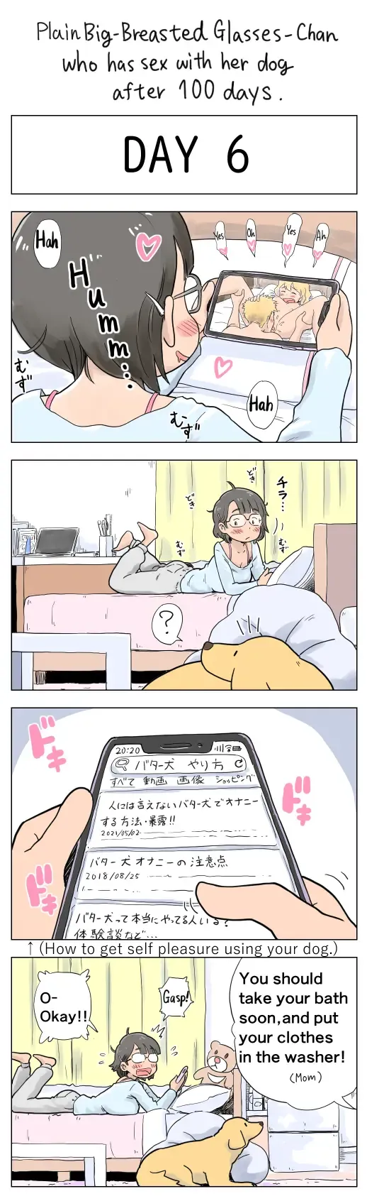 [Lithium] Plain Big-Breasted Glasses-Chan who has sex with her dog after 100 days Fhentai - Page 6