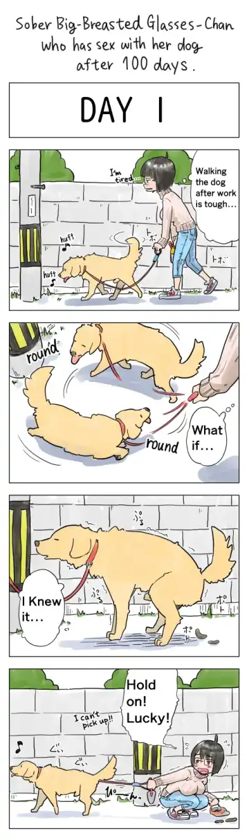 Read [Lithium] Plain Big-Breasted Glasses-Chan who has sex with her dog after 100 days - Fhentai
