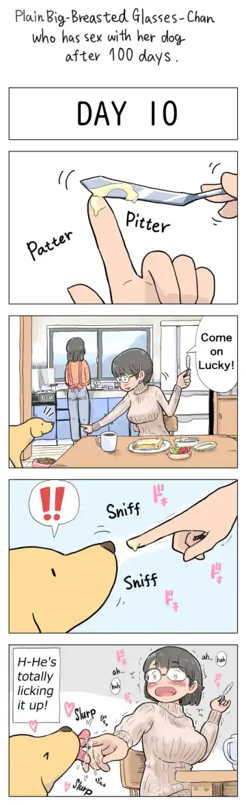 [Lithium] Plain Big-Breasted Glasses-Chan who has sex with her dog after 100 days Fhentai - Page 10