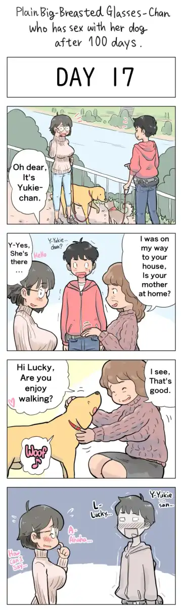 [Lithium] Plain Big-Breasted Glasses-Chan who has sex with her dog after 100 days Fhentai - Page 17