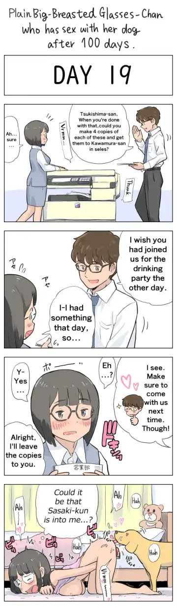 [Lithium] Plain Big-Breasted Glasses-Chan who has sex with her dog after 100 days Fhentai - Page 19