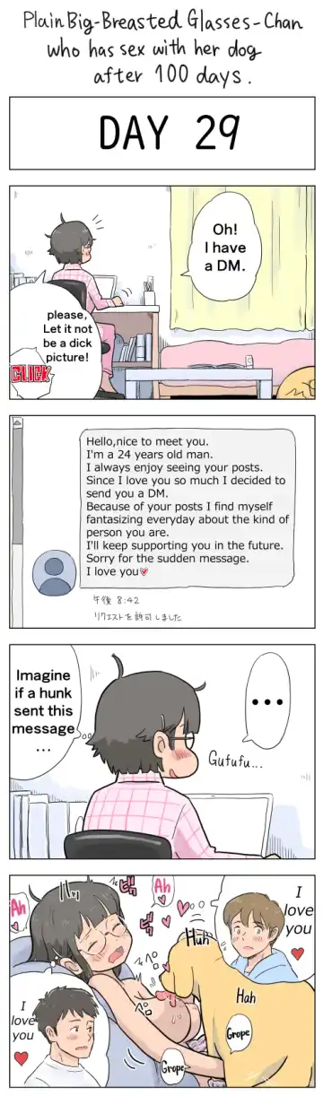 [Lithium] Plain Big-Breasted Glasses-Chan who has sex with her dog after 100 days Fhentai - Page 29