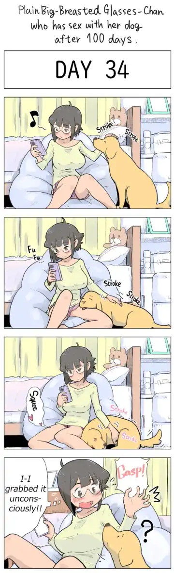 [Lithium] Plain Big-Breasted Glasses-Chan who has sex with her dog after 100 days Fhentai - Page 34