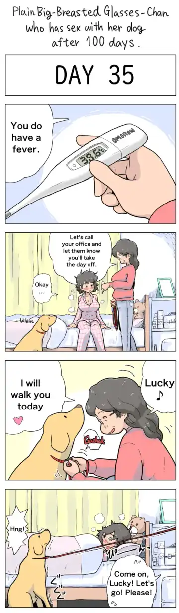 [Lithium] Plain Big-Breasted Glasses-Chan who has sex with her dog after 100 days Fhentai - Page 35