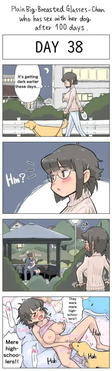 [Lithium] Plain Big-Breasted Glasses-Chan who has sex with her dog after 100 days Fhentai - Page 38