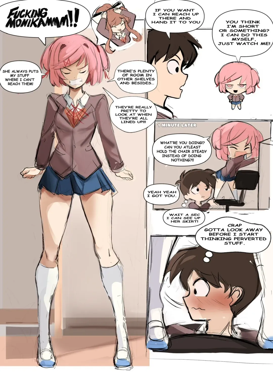 【rak_fork/ddlc/夏树/R18 comic】Play with me Fhentai - Page 2