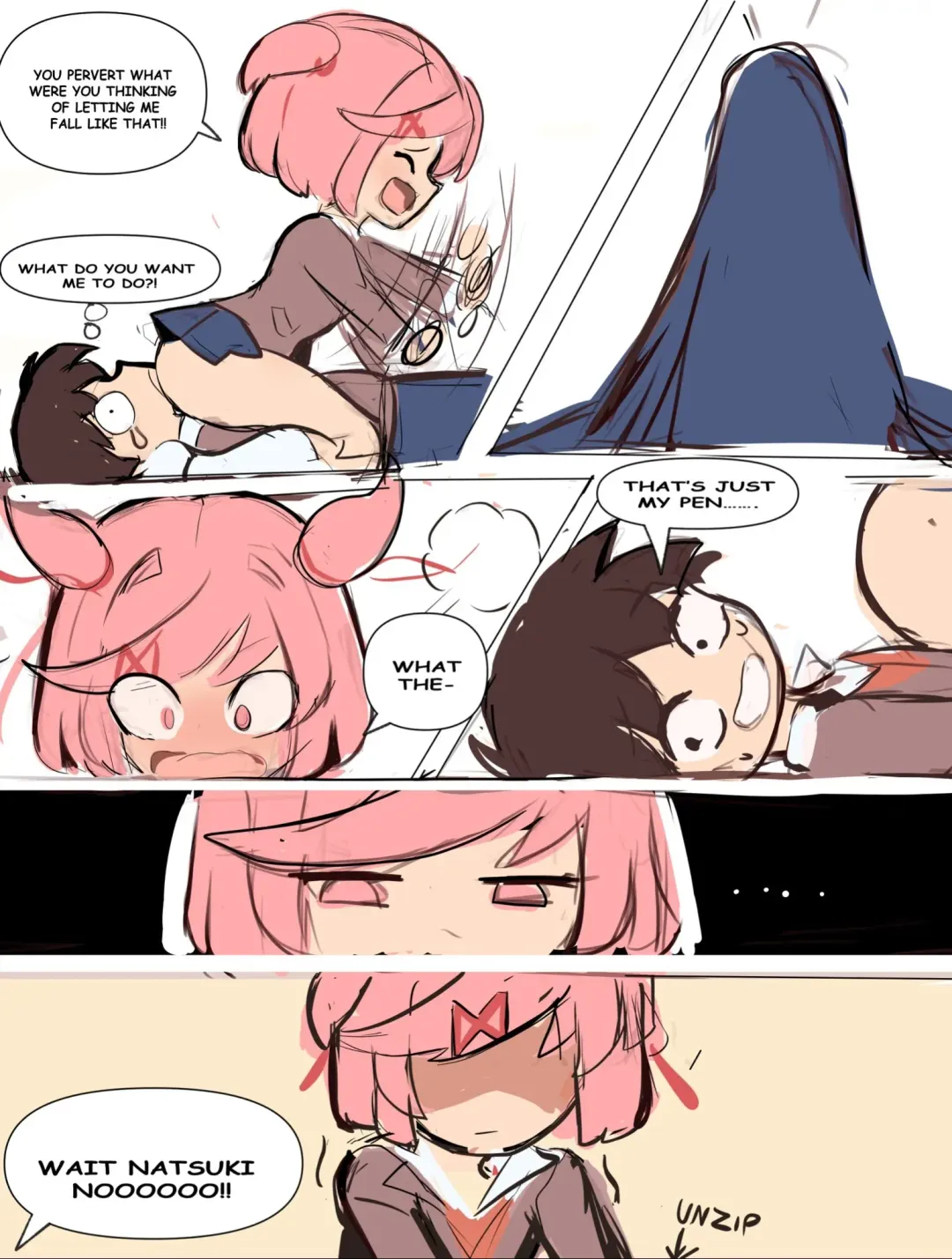 【rak_fork/ddlc/夏树/R18 comic】Play with me Fhentai - Page 6