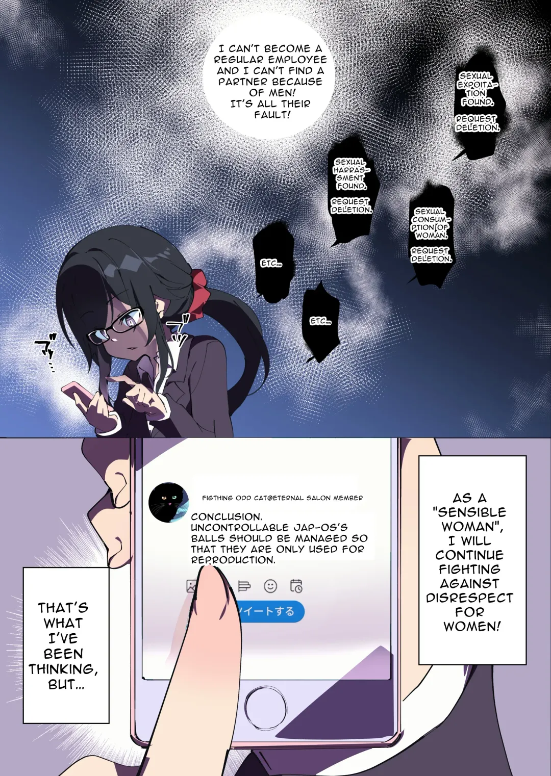 [Fujishima Sei1go] Otokogirai o Kojiraseta Onna ni Chinko Hayashite Mita Kekka | I Grew Some Dicks on those Man-hating Girls Fhentai - Page 8