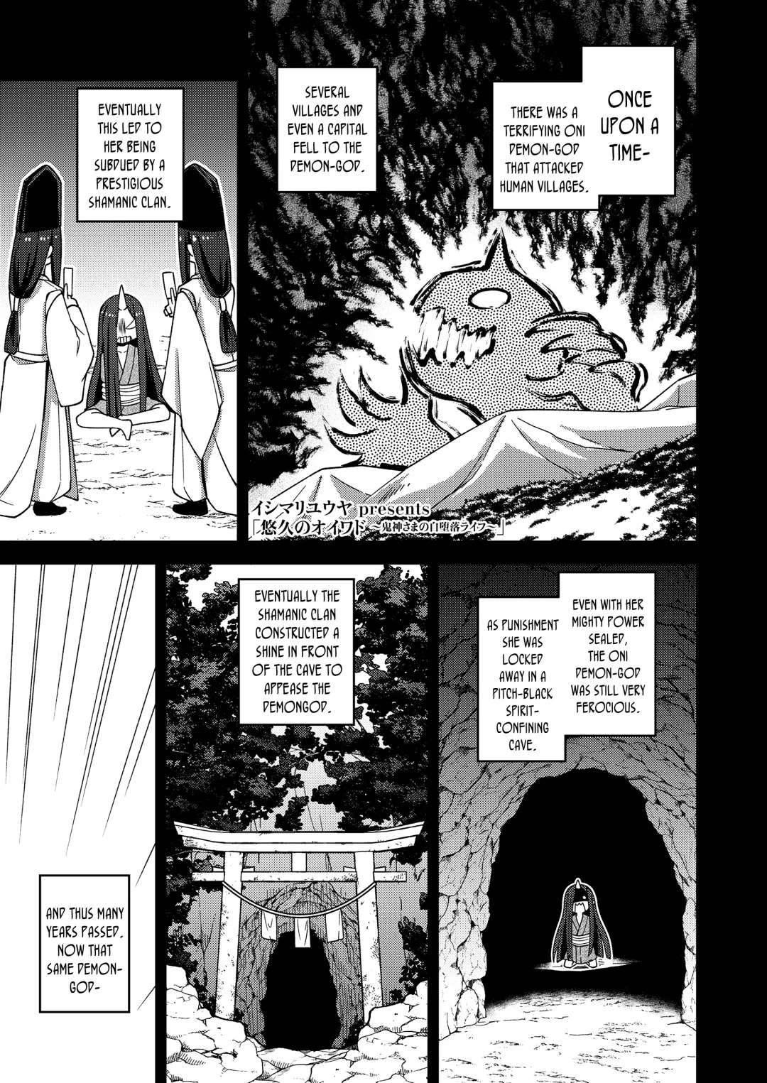 [Ishimari Yuuya] Yuukyuu no Oiwado, Onigami-sama no Jidaraku Life | Oiwado The Eternal, The Self-Indulgent Life of an Oni Demon-God Fhentai - Page 1