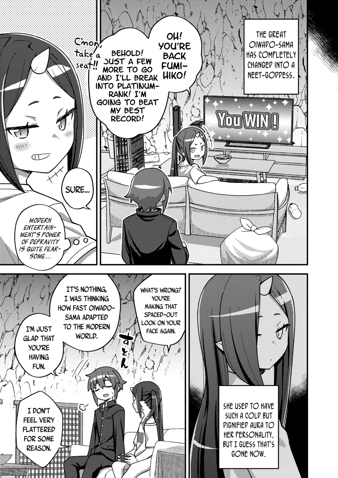 [Ishimari Yuuya] Yuukyuu no Oiwado, Onigami-sama no Jidaraku Life | Oiwado The Eternal, The Self-Indulgent Life of an Oni Demon-God Fhentai - Page 7