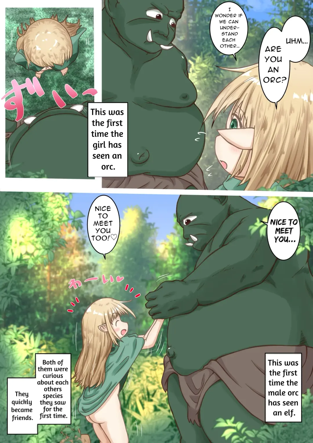 [Neko Daifuku] Elf Musume-san ga Orc-san ni Gokubuto Ochinchin o Nejikomareru Ohanashi | Elf Girl Gets Screwed By The Big Dick Orc Fhentai - Page 4