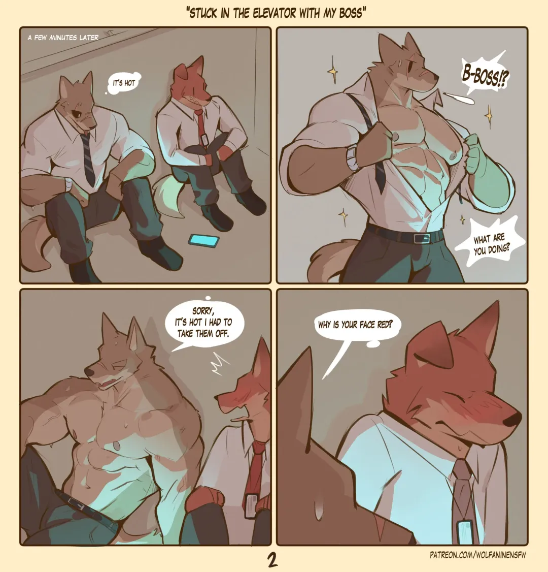 [Wolfanine] Stuck in the Elevator with My Boss Fhentai - Page 2