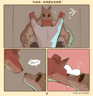 [Wolfanine] 和老板被一起困在电梯里 Fhentai - Page 3