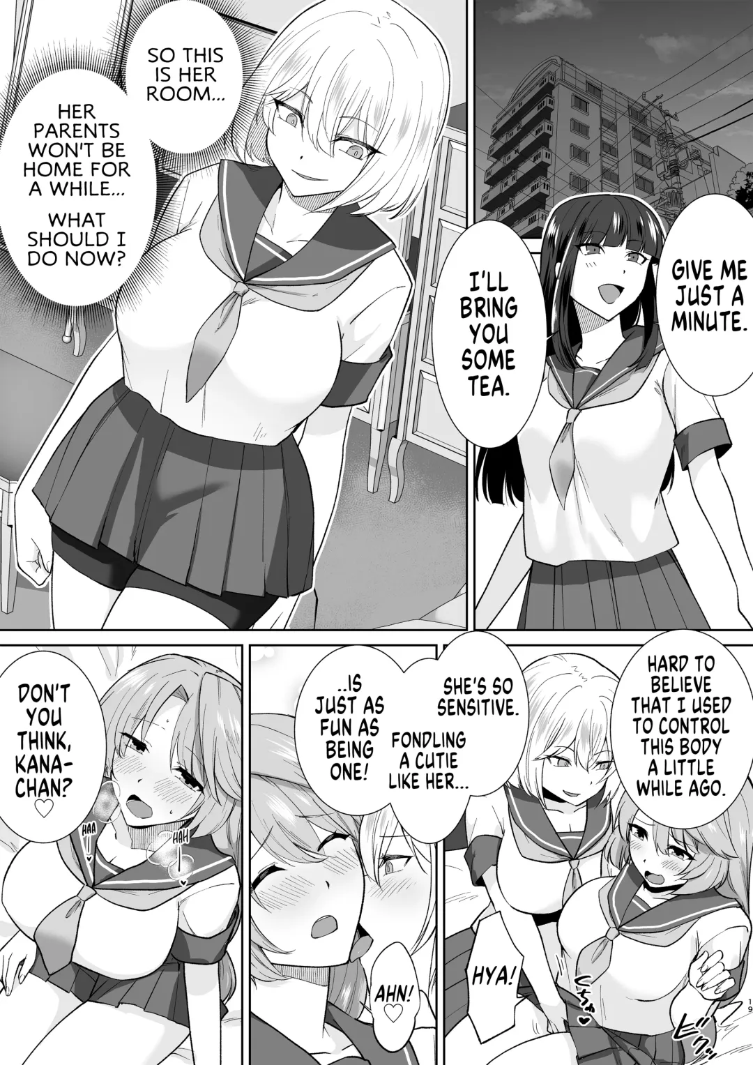 [Touchuu Kasou] Joshikousei Sennyuu Repo 2 ~Hanzaisha ga Onnanoko ni Hyoui shite mita~ | Schoolgirl Infiltration Report 2 ~A Criminal Possessing Girls~ Fhentai - Page 19