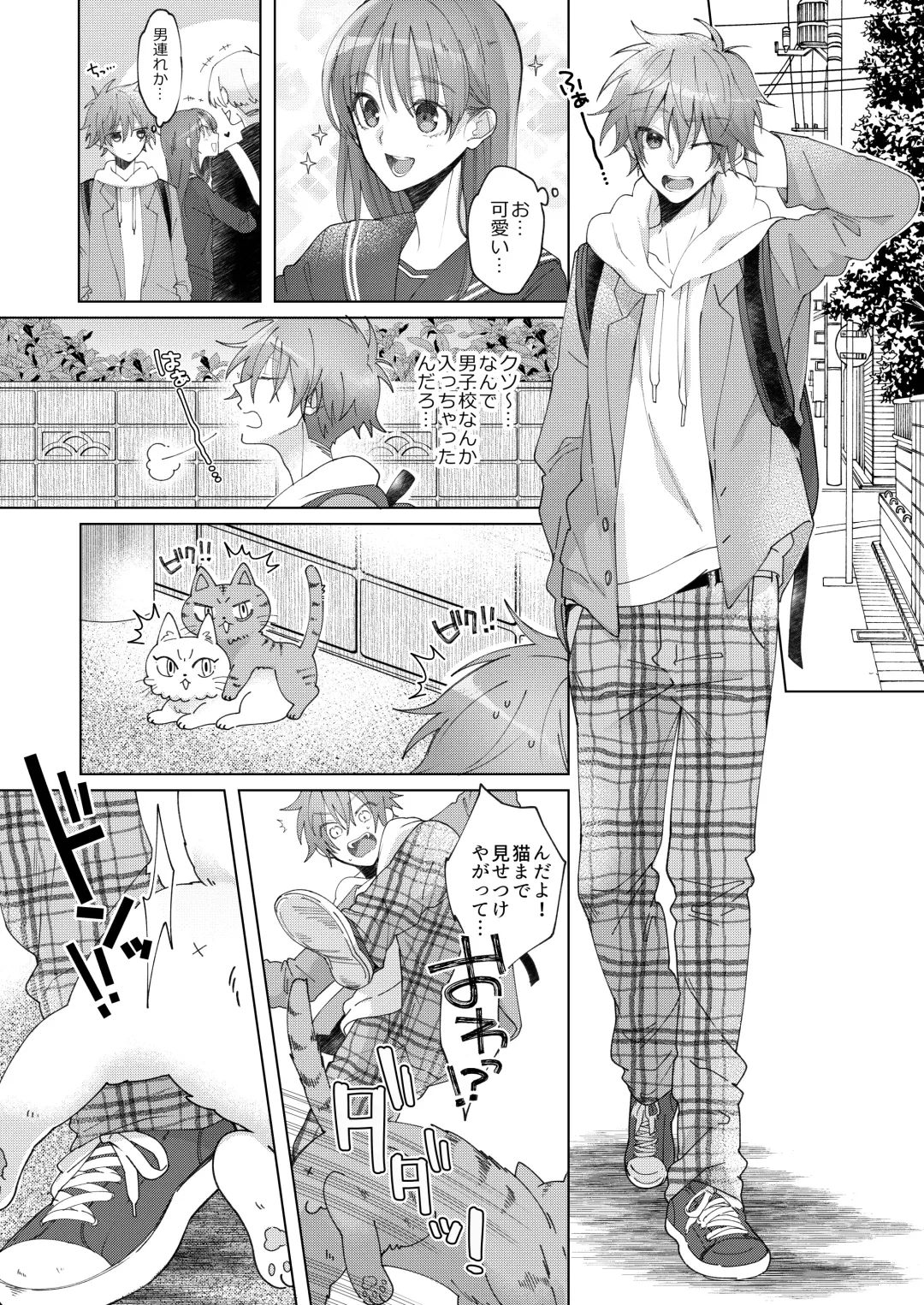 [Memeo] Hatsujyouki no Neko no Yamai ni kakatta Ore ha Otokotomodachi Futari ni Nakadashi sarenai to Naoranai rashiku…！？ Fhentai - Page 2