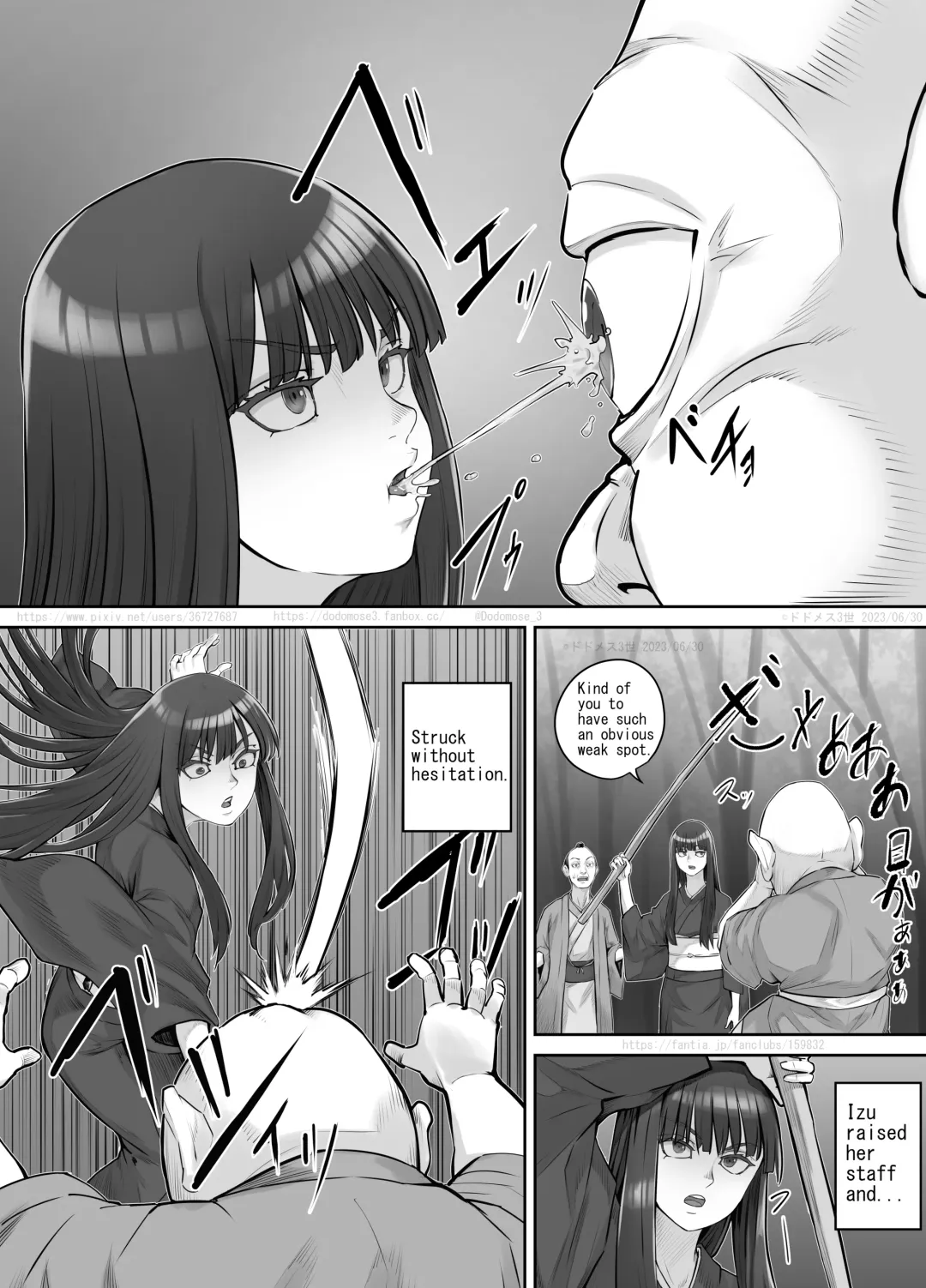 [Dodomesu3sei] Maegami Pattsun Kurokami Long no Onnanoko ga Youkai o Taiji suru Ohanashi Fhentai - Page 10