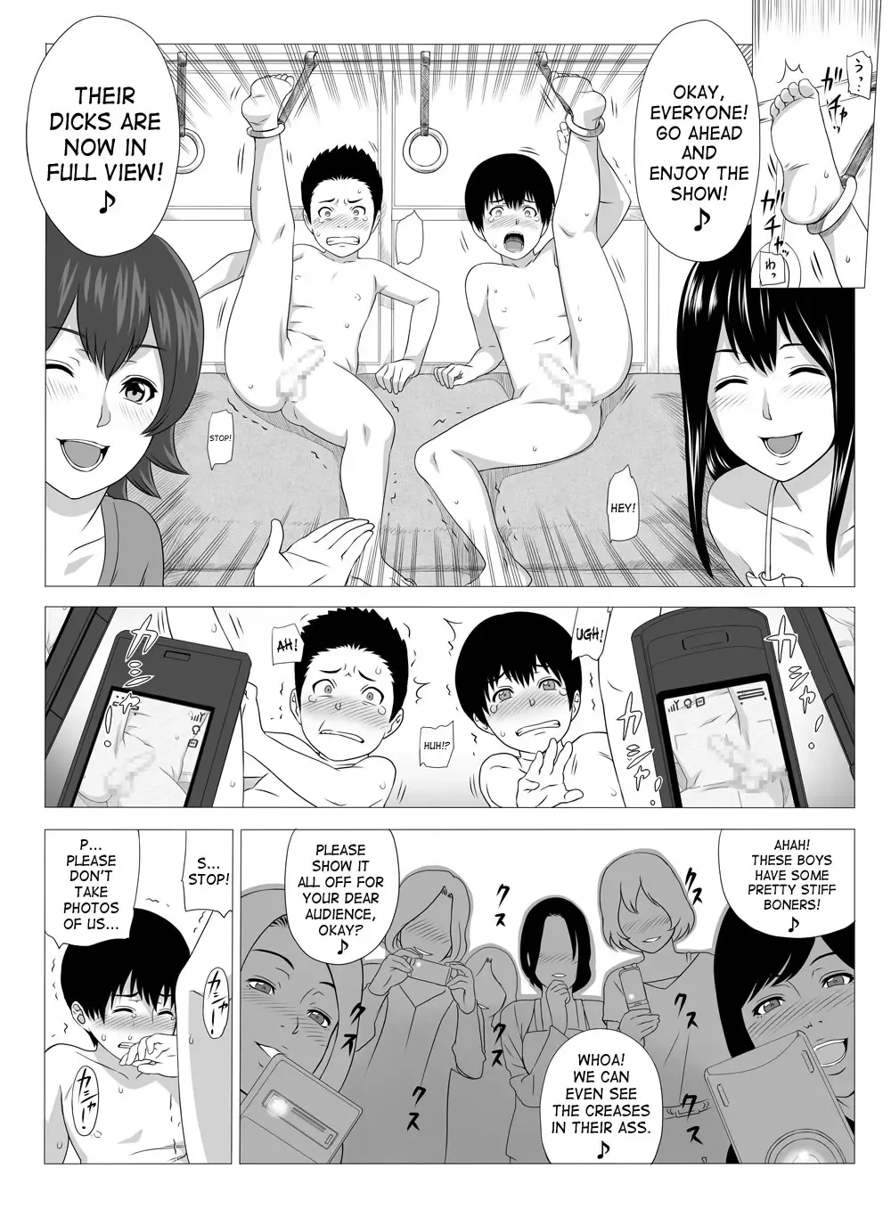 [Yoshiura Kazuya] Kimi no Chinchin Shame rasete Densha Strip Hen | Let us take photos of your dick Fhentai - Page 13